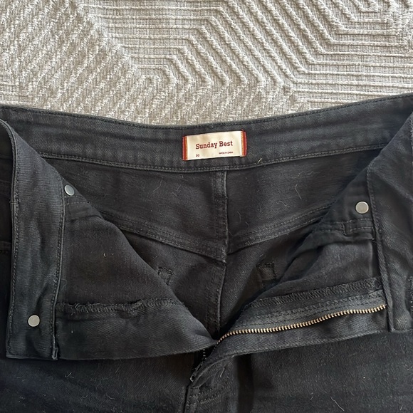 Black Stretchy Denim Shorts - Picture 3 of 3